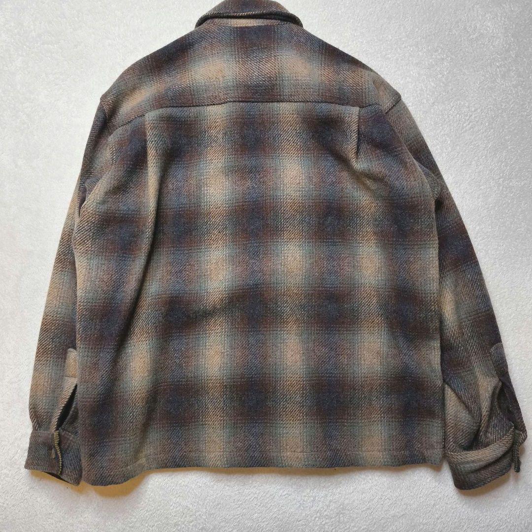 wool rich オンブレチェック ウールジャケット USA製 M zip