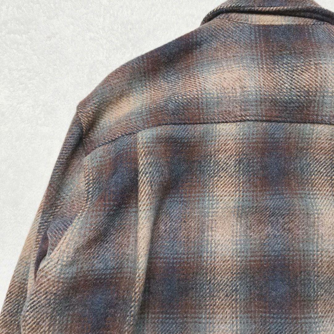 wool rich オンブレチェック ウールジャケット USA製 M zip