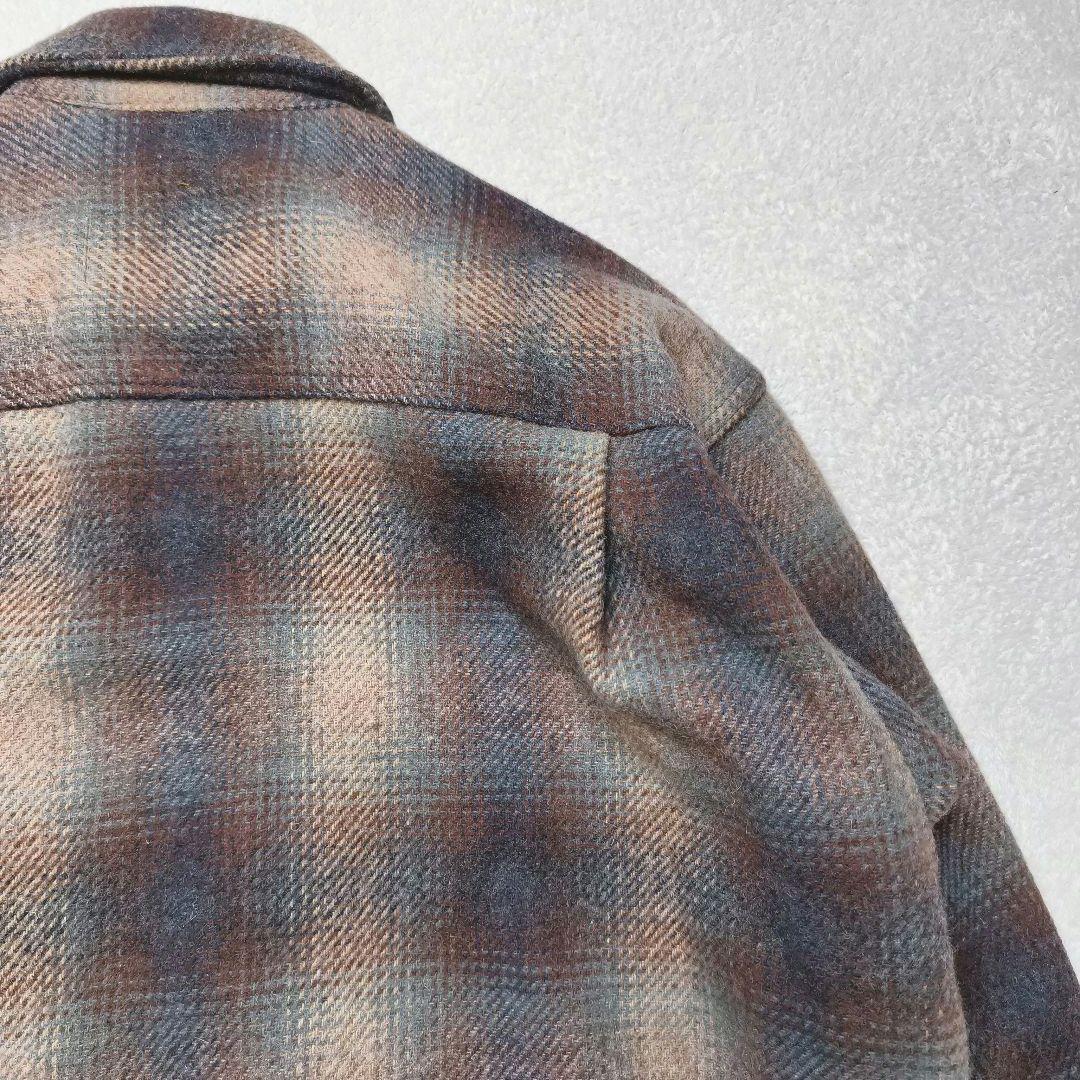 wool rich オンブレチェック ウールジャケット USA製 M zip