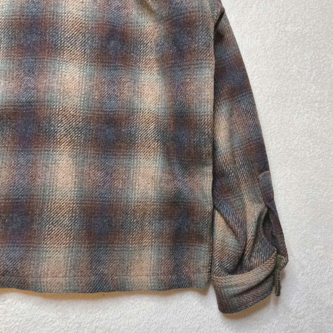 wool rich オンブレチェック ウールジャケット USA製 M zip