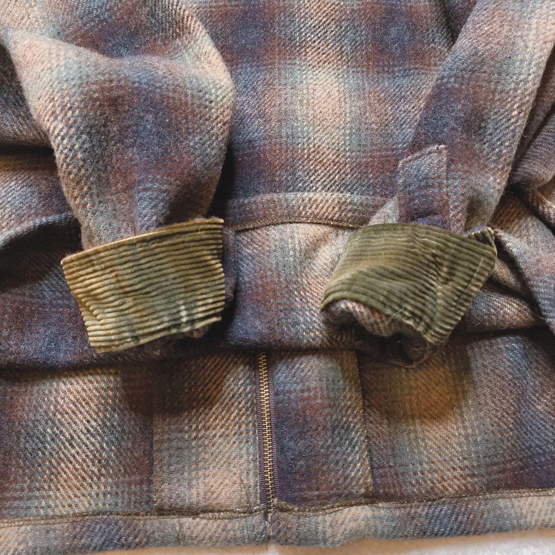 wool rich オンブレチェック ウールジャケット USA製 M zip