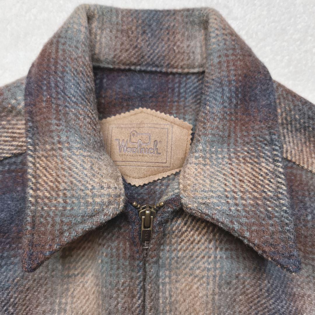 wool rich オンブレチェック ウールジャケット USA製 M zip