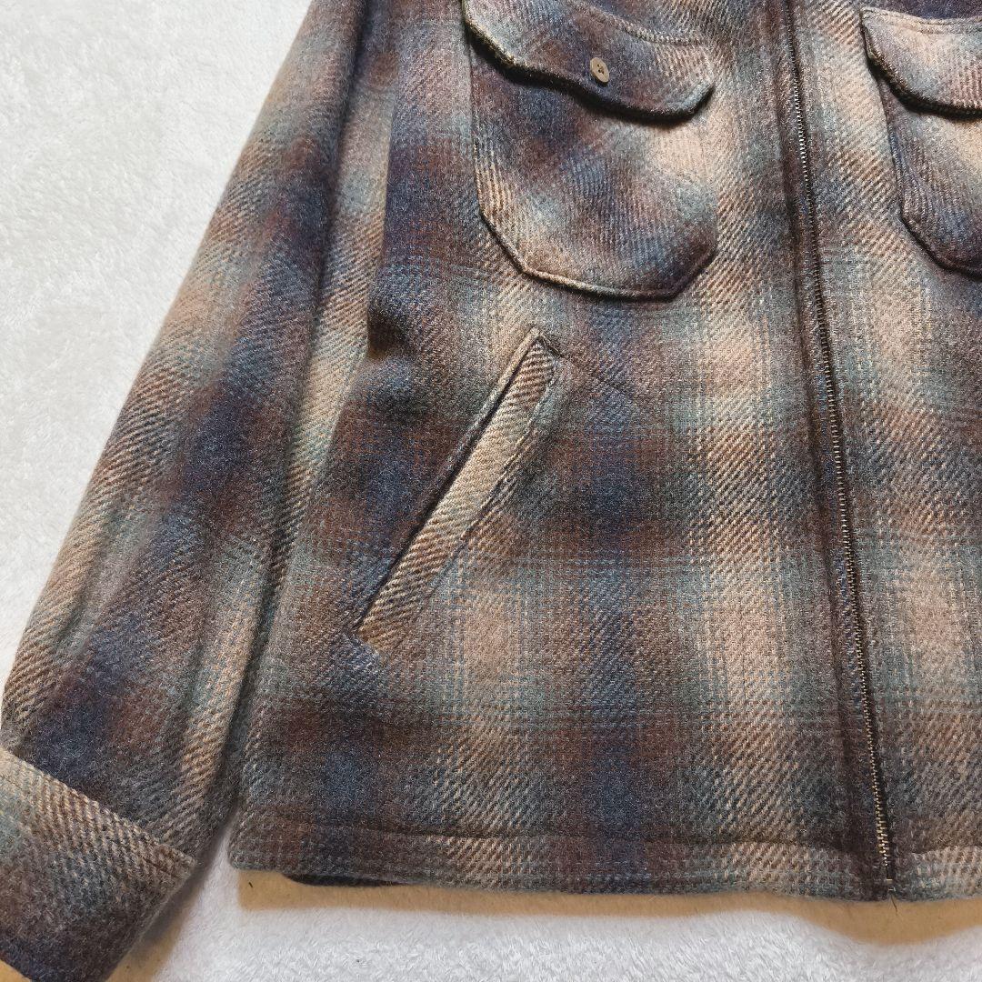 wool rich オンブレチェック ウールジャケット USA製 M zip