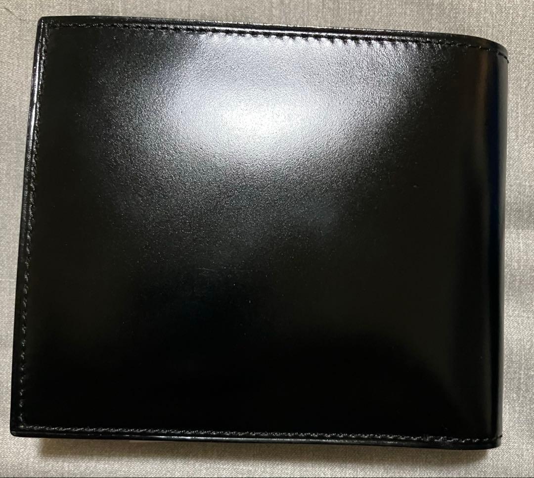 土屋鞄 コードバン 二折財布 ブラック