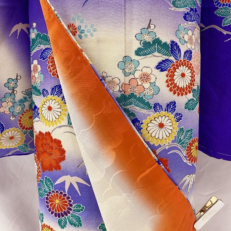 お小物類全て.505ag7◎七五三 七歳 女児 着物&袋帯&長襦袢 金彩