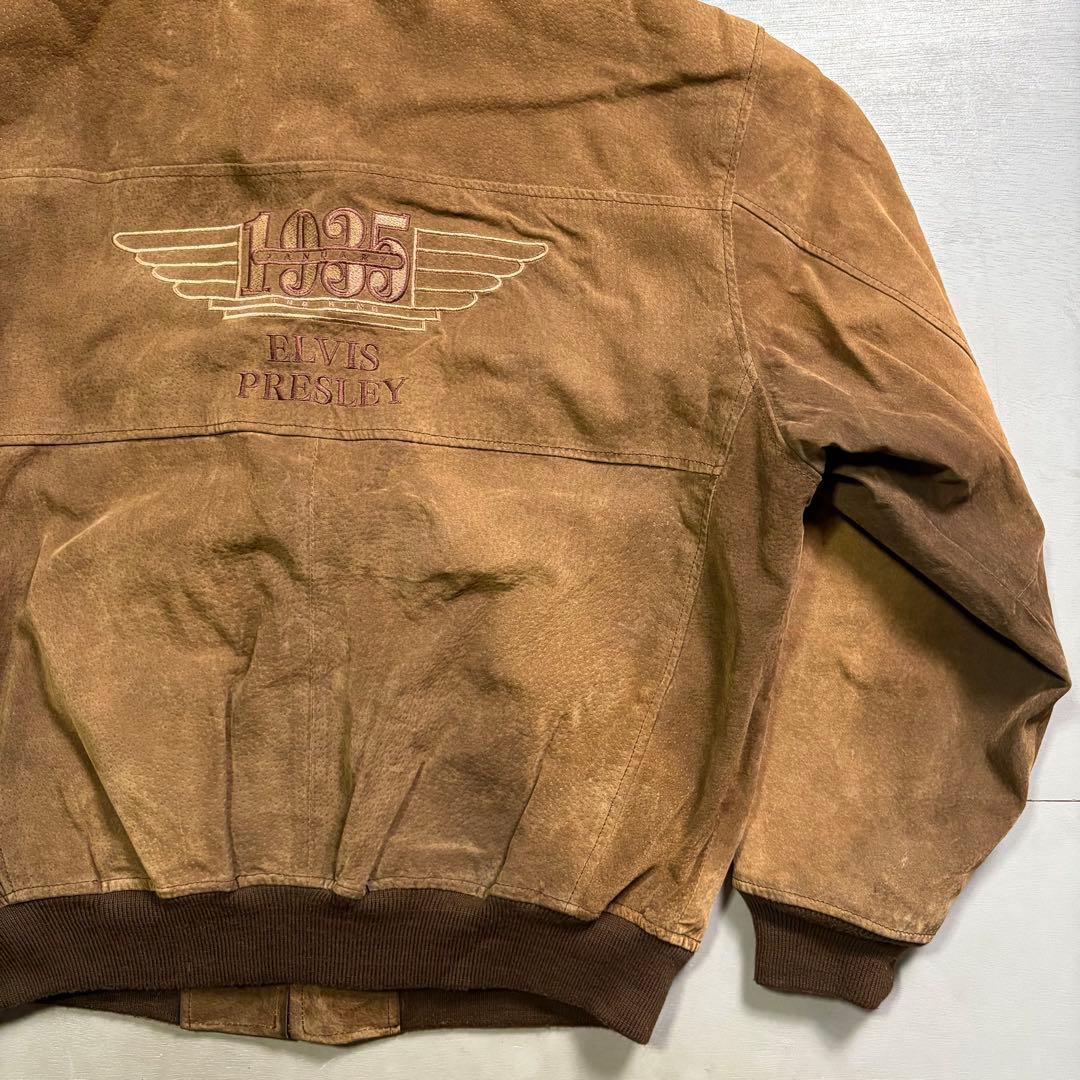 ELVIS PRESLEY レザースタジャン　ブルゾン　豚革　短丈　XL