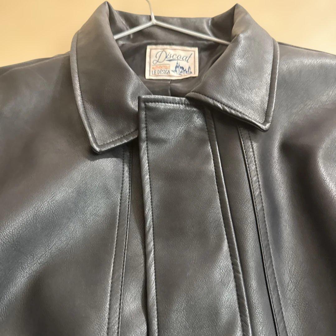 【美品】DISCOAT ヴィンテージPUレザージャケット レザージャケット　黒