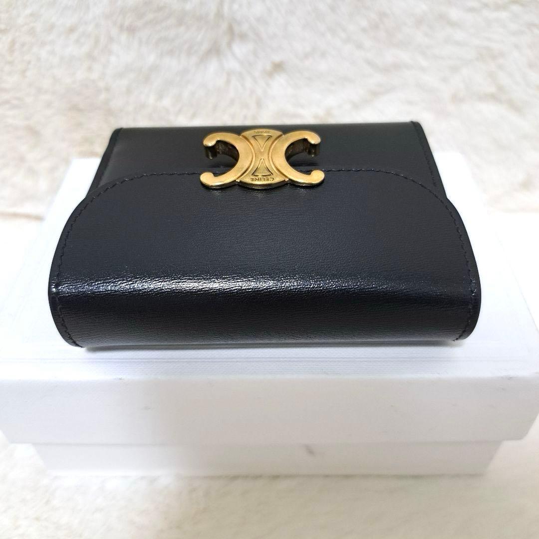 ✨未使用級　付属品完備✨セリーヌ　三つ折り　トリオンフ　シャイニーカーフスキン