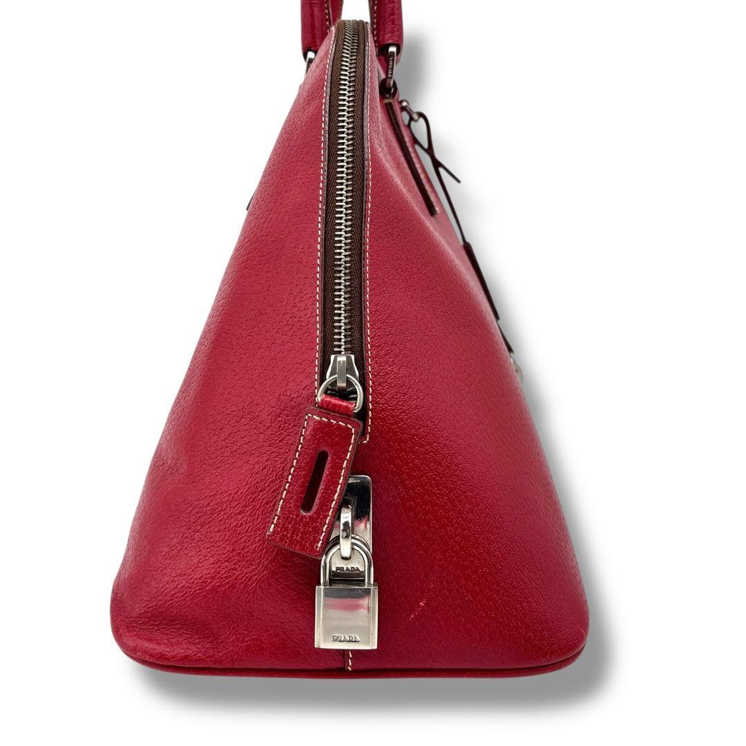 【極美品】PRADA プラダ　ボーリングバッグ　鍵付き　カデナ　ボストンバッグ