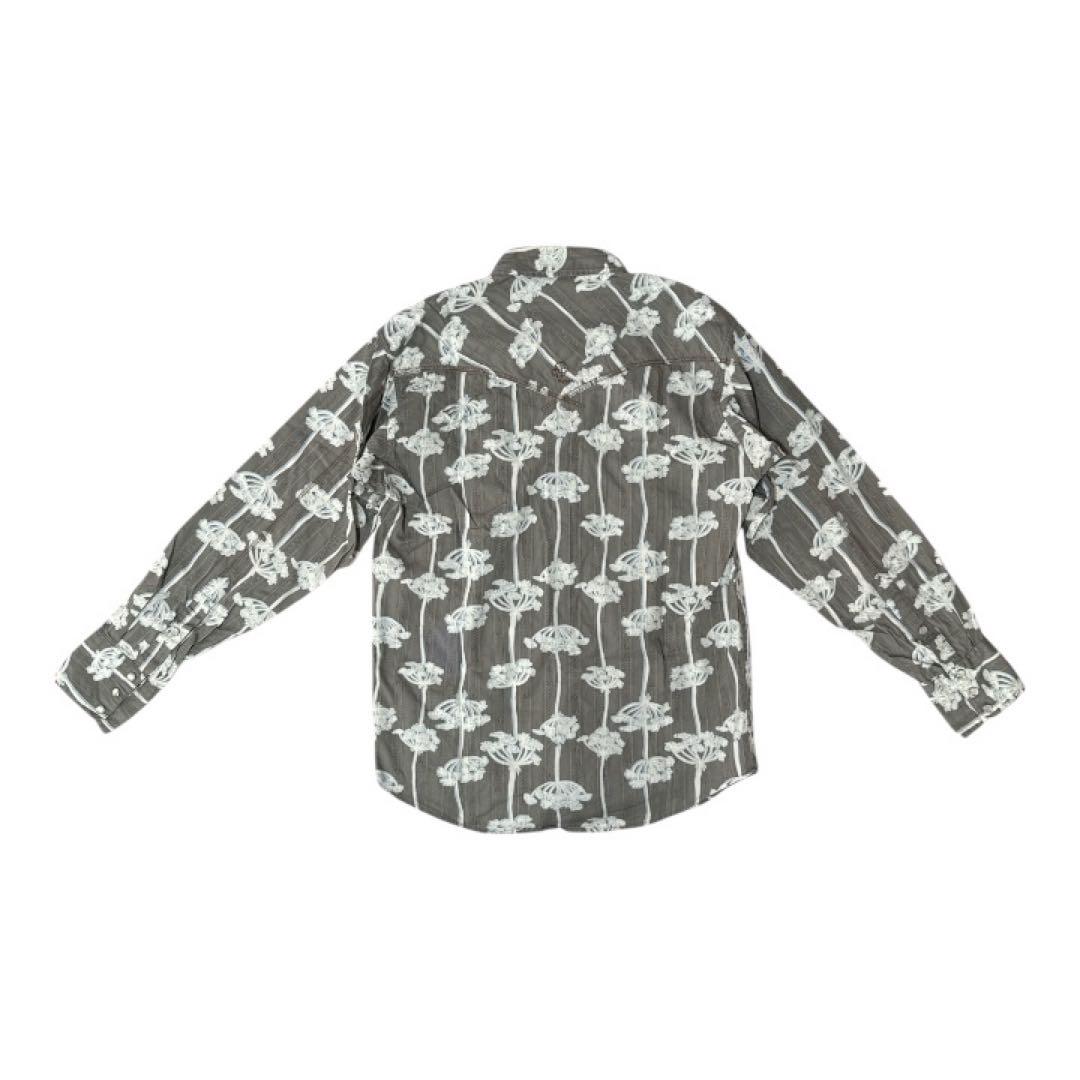 D25 patagonia 花柄 長袖シャツ グレー S