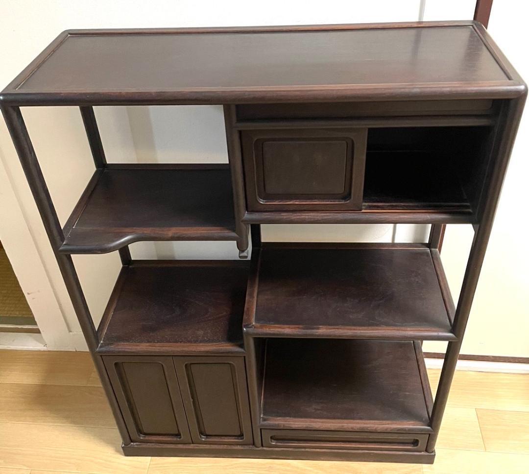 古い家具 茶棚 91㎝ 飾り棚 盆栽棚 香炉棚 煎茶道具 唐木