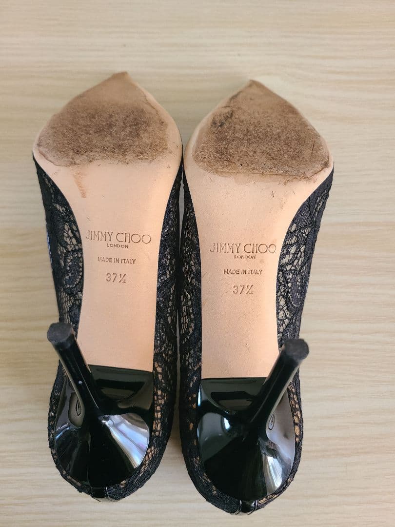 JIMMY CHOO　AGNES　ブラックレース　ハイヒール　24.5センチ美品