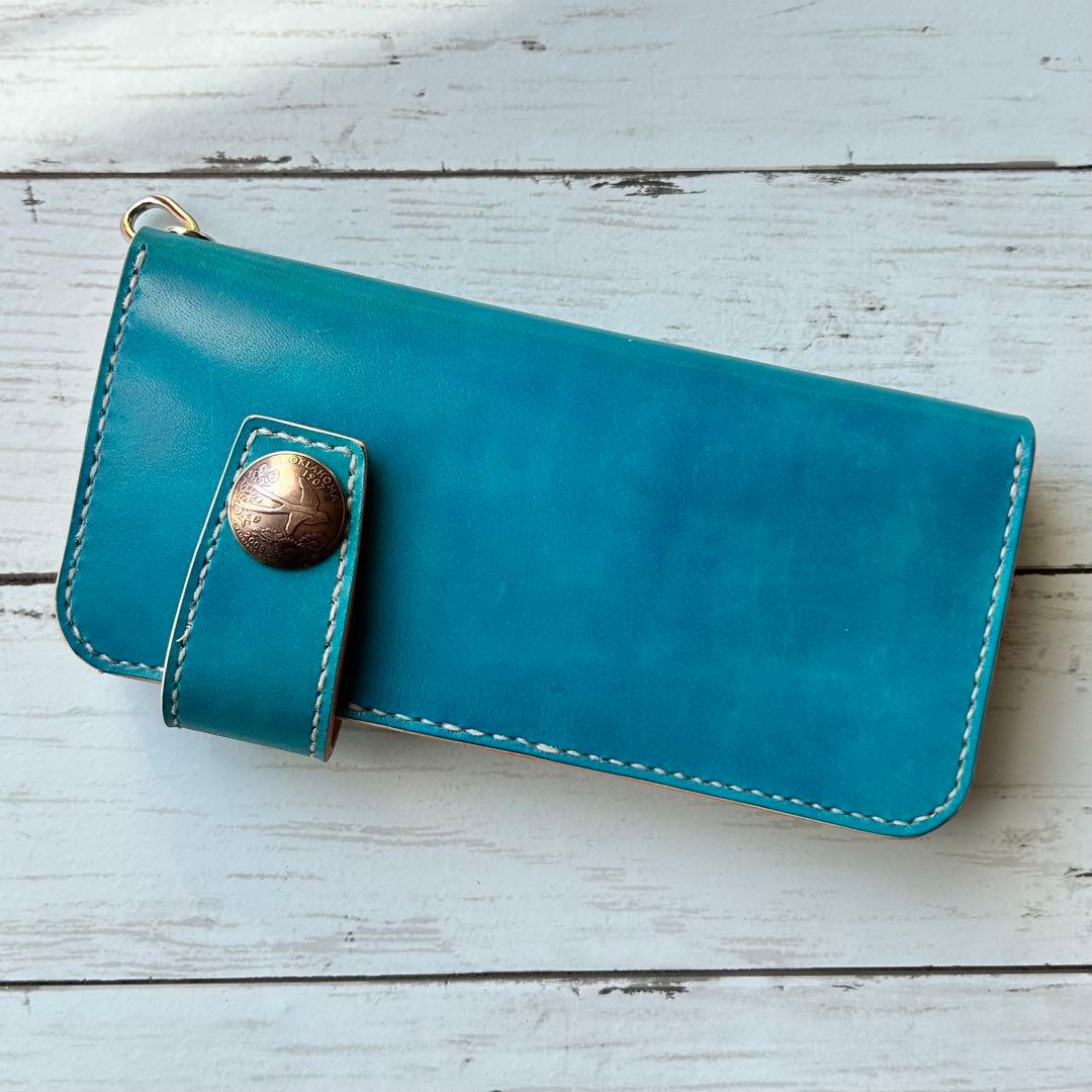 長財布　トラッカーウォレット　バイカーズウォレット　牛革　ハンドメイド　タイプB