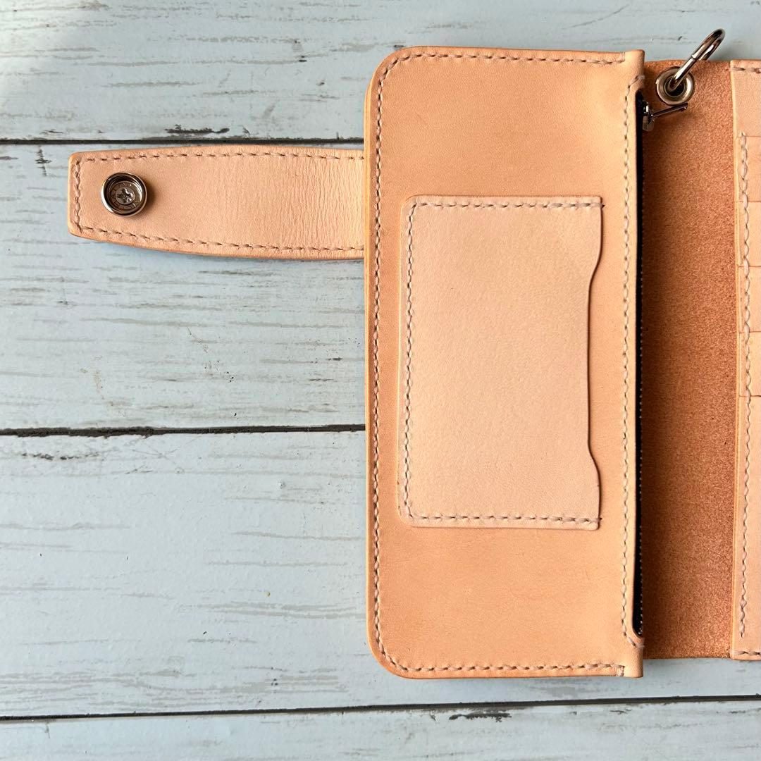 長財布　トラッカーウォレット　バイカーズウォレット　牛革　ハンドメイド　タイプB