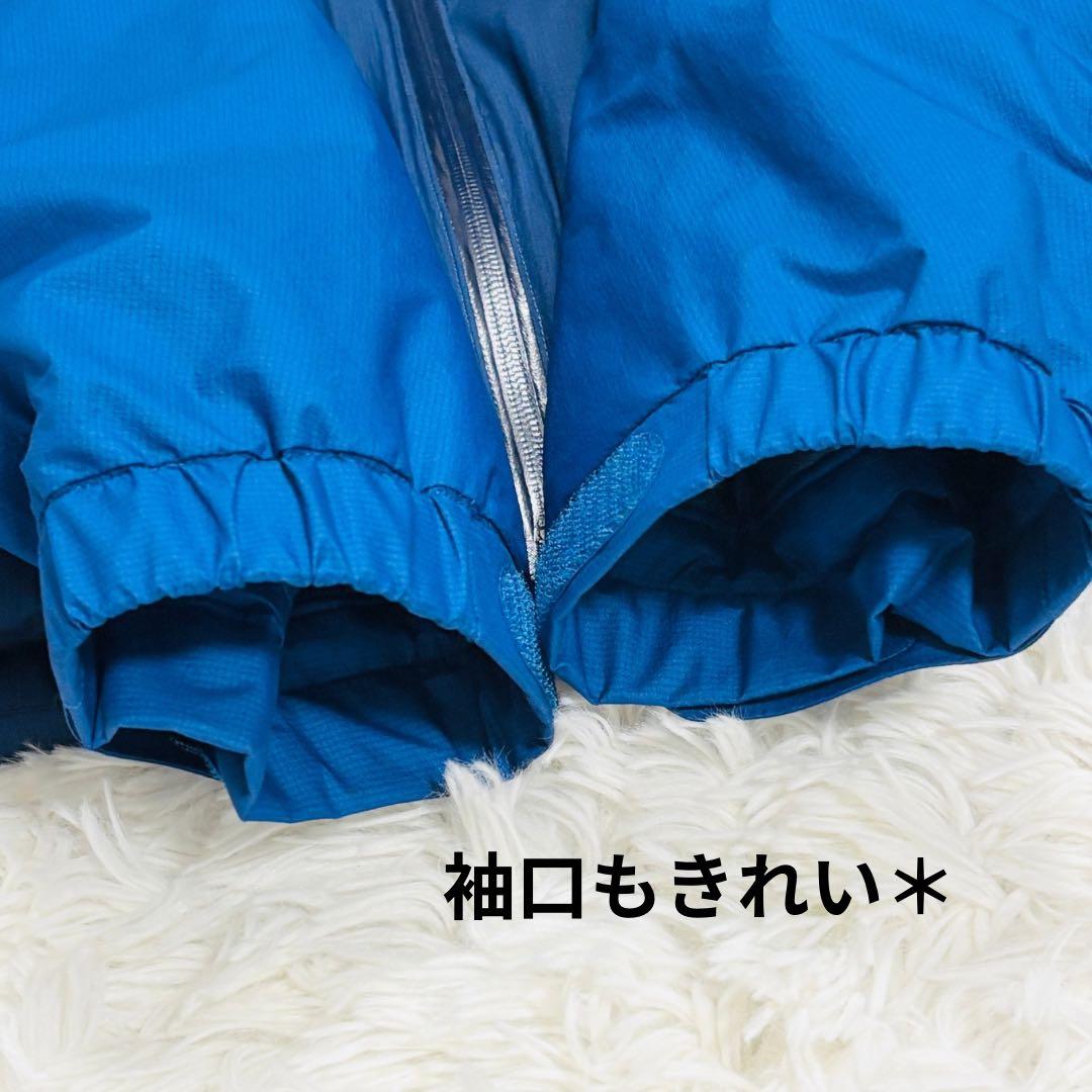 ◆459　ほぼ新品　モンベル　フラットアイアン　防風　マウンテンパーカ　青　S