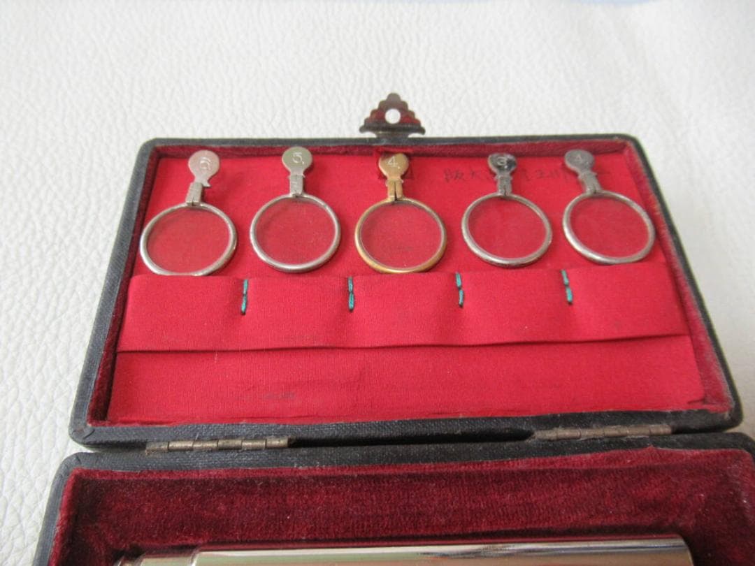 極希少美品 明治28年共箱付◆日本近代眼科の父 河本重治郎博士発明 検眼鏡セット