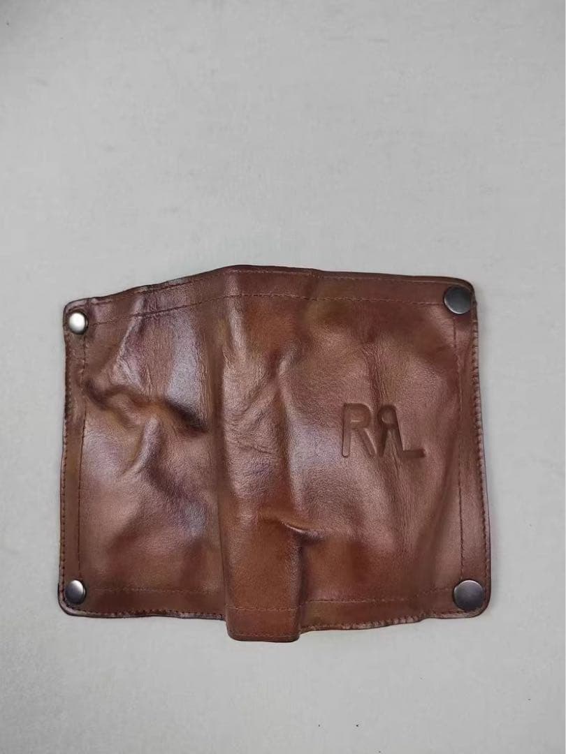 新品　RRL 2つ折りウォレット ダブルファスナー ヴィンテージ加工 ブラウン