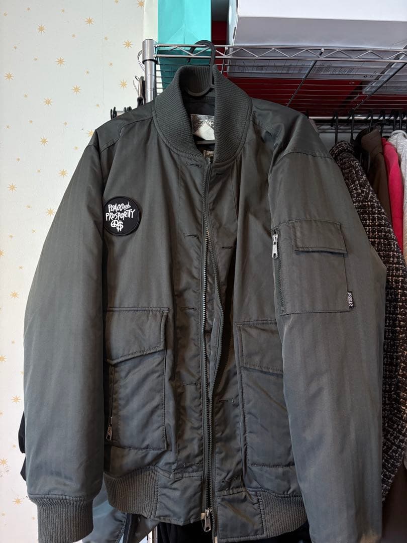 Stüssy カーキ MA-1 フライトジャケット M