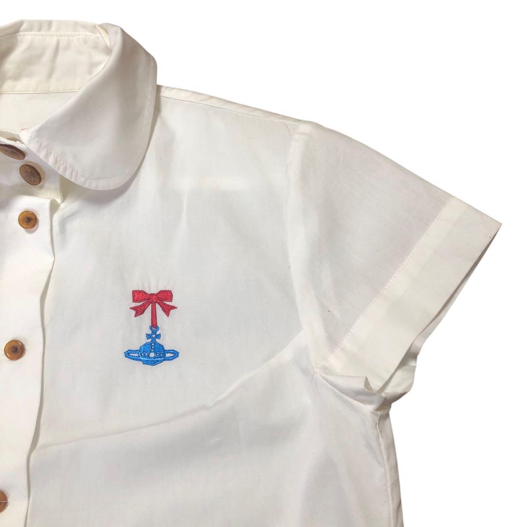 ヴィヴィアンウエストウッド オーブ刺繍 半袖ブラウス　ホワイト　Mサイズ