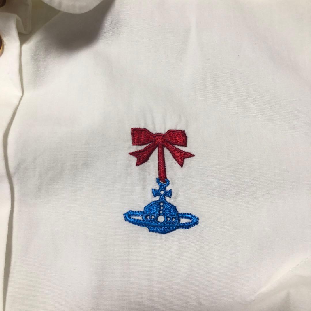 ヴィヴィアンウエストウッド オーブ刺繍 半袖ブラウス　ホワイト　Mサイズ