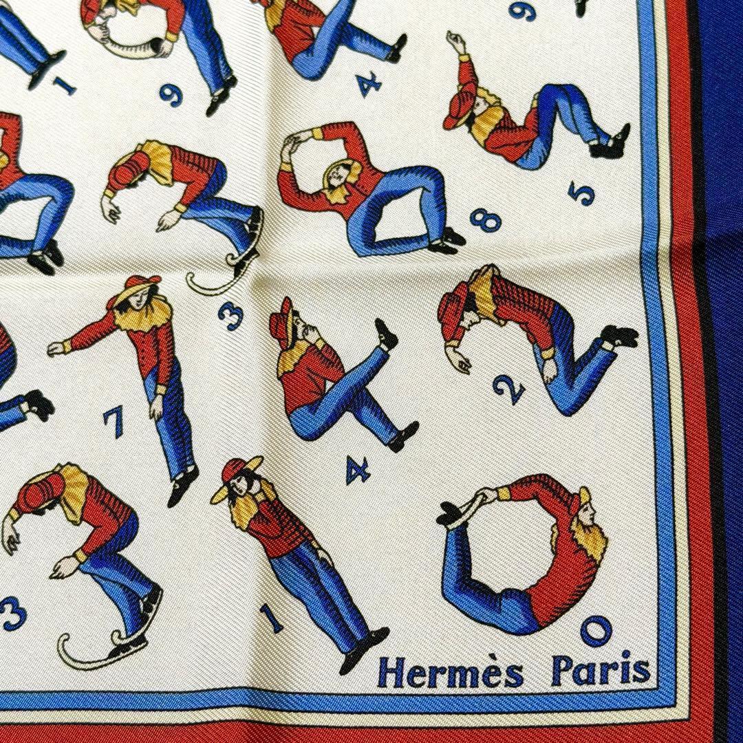 エルメス HERMES スカーフ　カレ45 ガヴロッシュ　ナンバー　数字柄