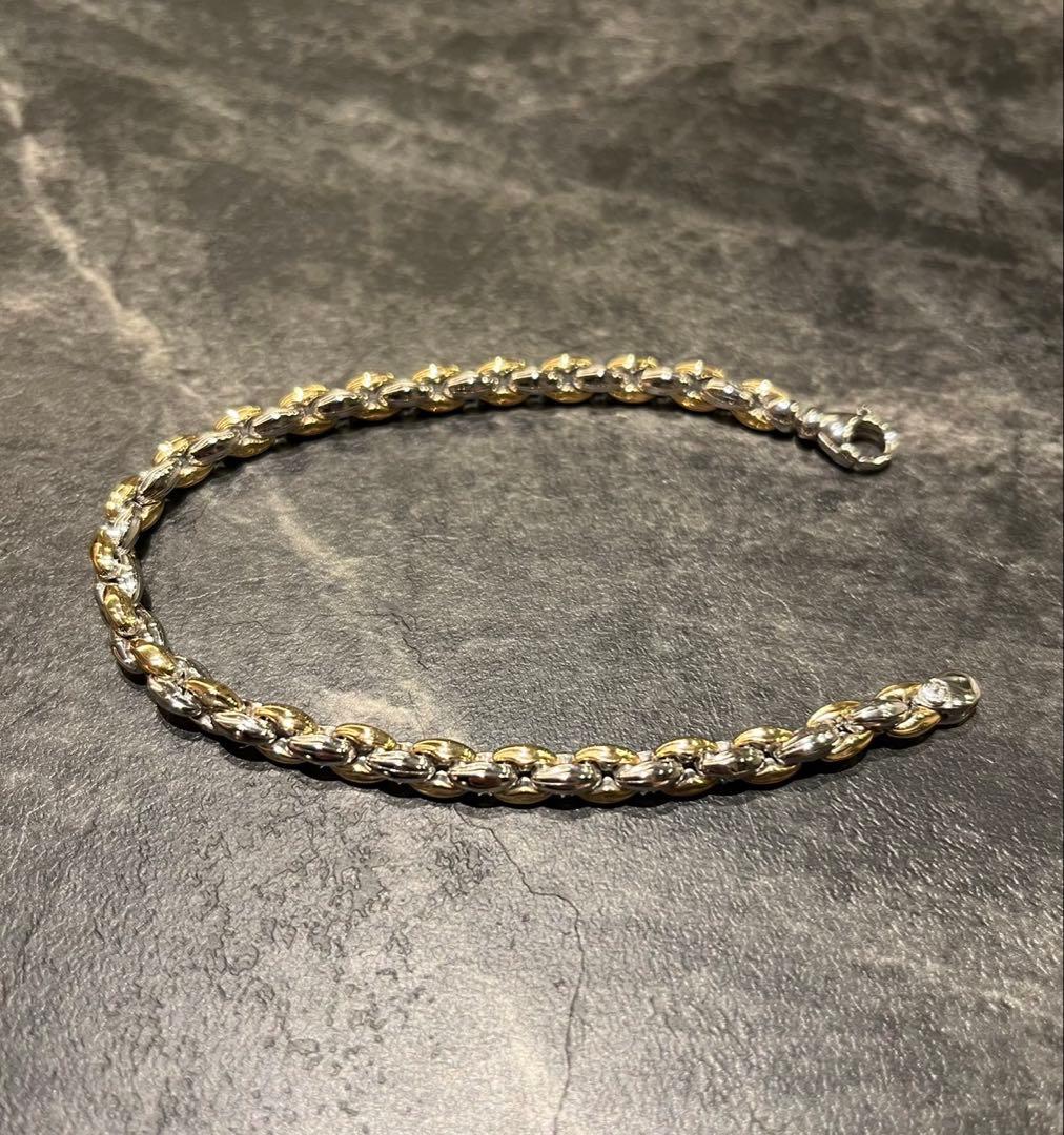 アクセサリー SILVER925 GOLD MIX DESIGN BRACELET