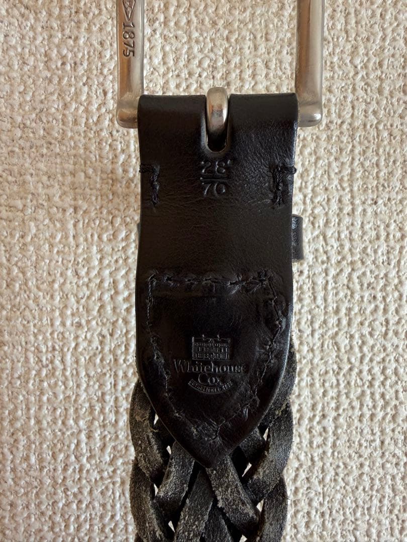 ホワイトハウスコックス　レザーメッシュベルト　P1127 ブラック