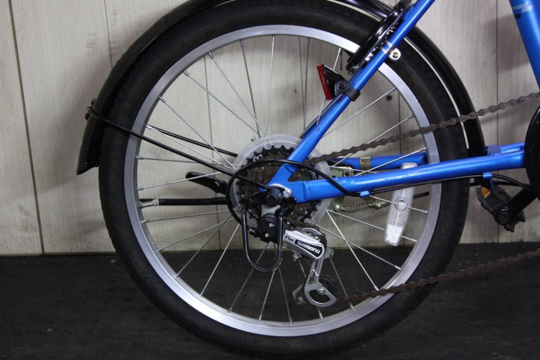 あさひ製casulyカジュリー 20型6速 AUTO LED仕様 折りたたみ　青