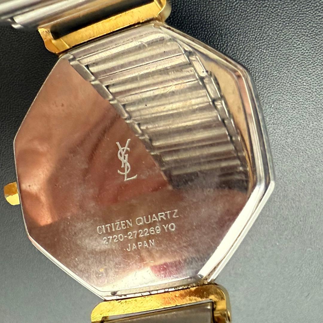 人気/稼働✨YSL イヴサンローラン オクタゴン 腕時計 コンビカラー クォーツ