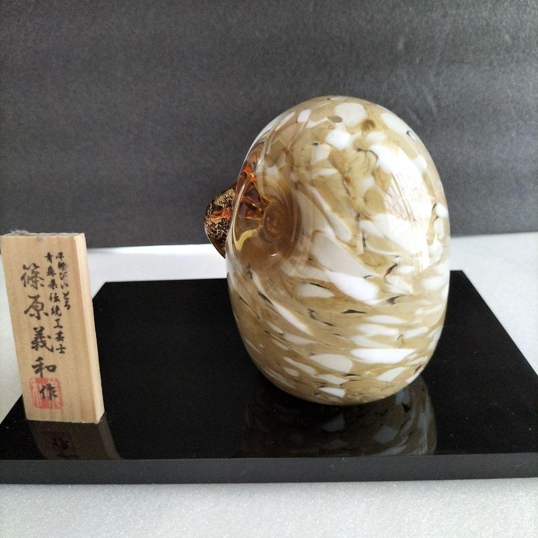 青森津軽伝統工芸品　津軽びいどろ置物2点セット