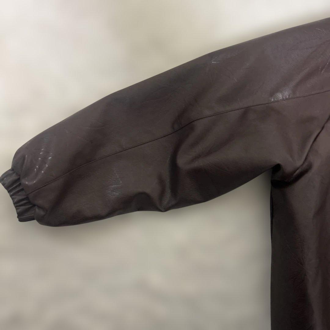 【美品】HUF ハフ フェイクレザー プラントリーフ パーカー ブルゾン XL