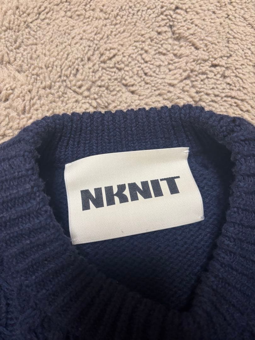 1/25限定値下げ NKNIT big cable KNIT ネイビー