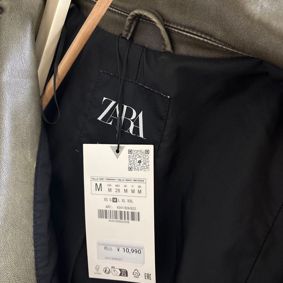 ZARA クロップドレザージャケット ライダース