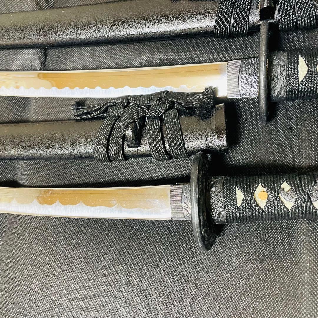 模造刀 のたれ刃紋 居合刀 2本セット 太刀 脇差 コレクション （B01）