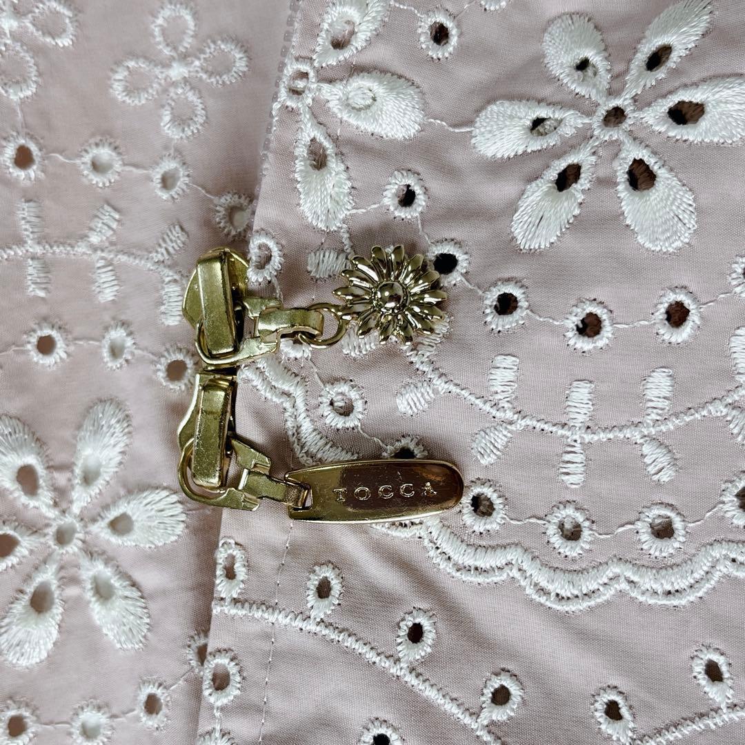 未使用✨近年TOCCA CIERO フーデッドコート 刺繍　レース　ピンク