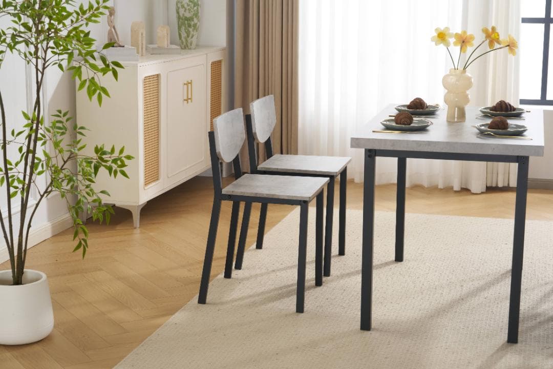 先行販売中！4人掛け テーブル＆チェア4脚 オシャレ北欧風 幅110 GRAY