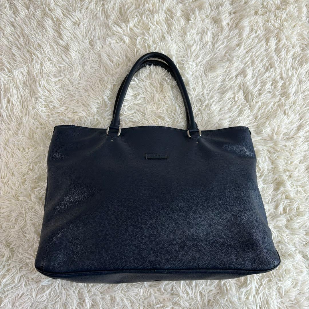 ダニエルアンドボブ レザー トートバッグ ネイビー A4収納可