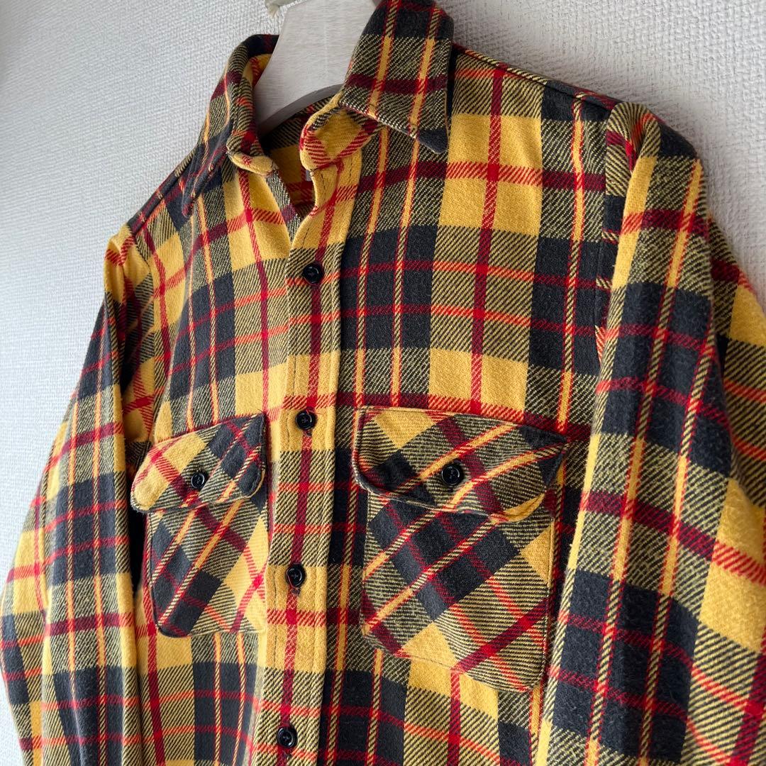 70s80s usa製 FIVE BROTHER ネルシャツ 裏ボーダー　良配色