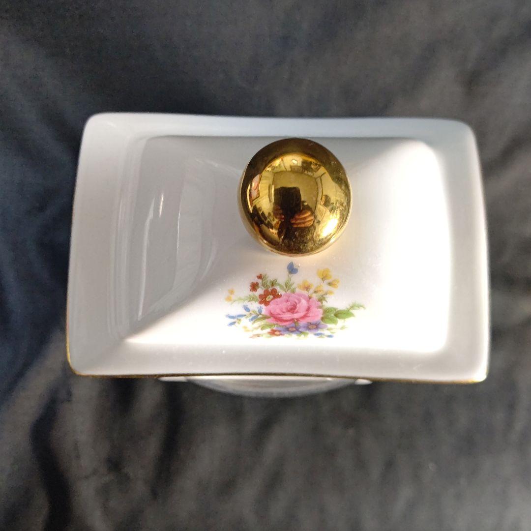 ドイツ ヘルムレ 花柄陶器製置時計