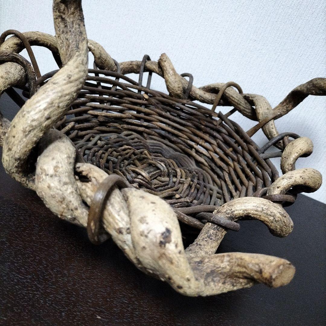 つるかご　工芸品　ヴィンテージ　黒葛　くろかずら
