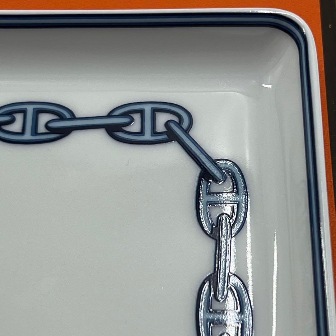 箱付 HERMES エルメス シェーヌダンクル スクエア ミニ プレート