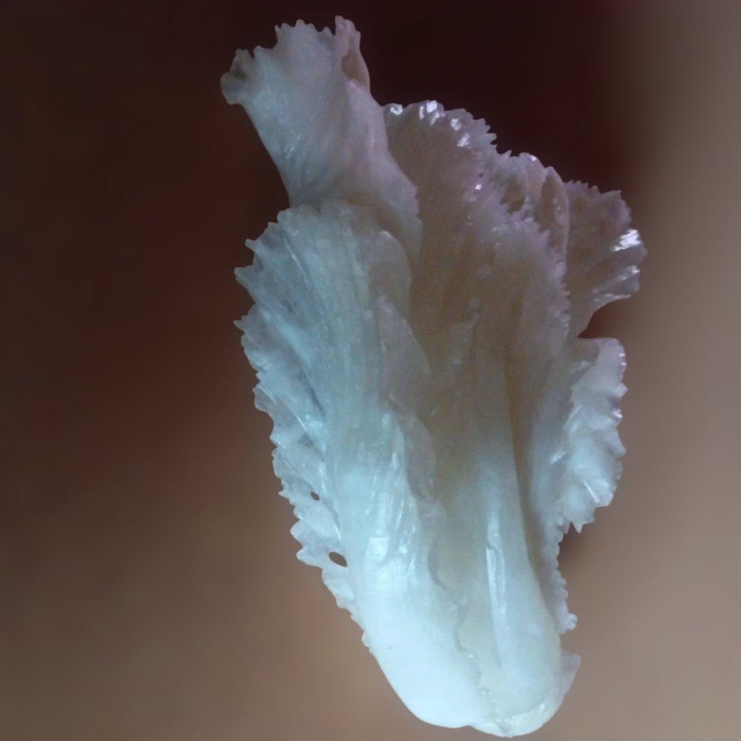 白翡翠の白菜置物