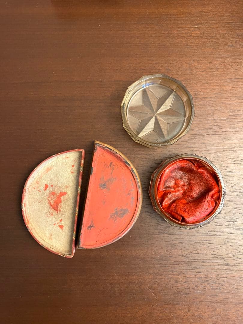 文房具箱　木製小棚　硯　文鎮　朱肉　道具箱