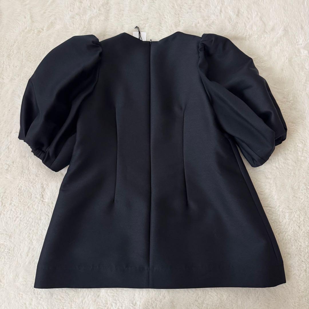 美品　KEINA RITA ブラウス　パフスリーブ　シルク混　ネイビー　38