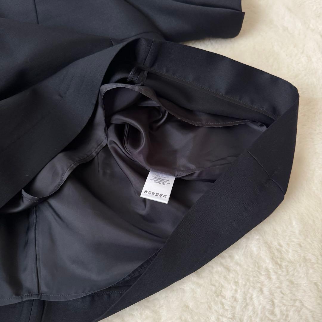 美品　KEINA RITA ブラウス　パフスリーブ　シルク混　ネイビー　38
