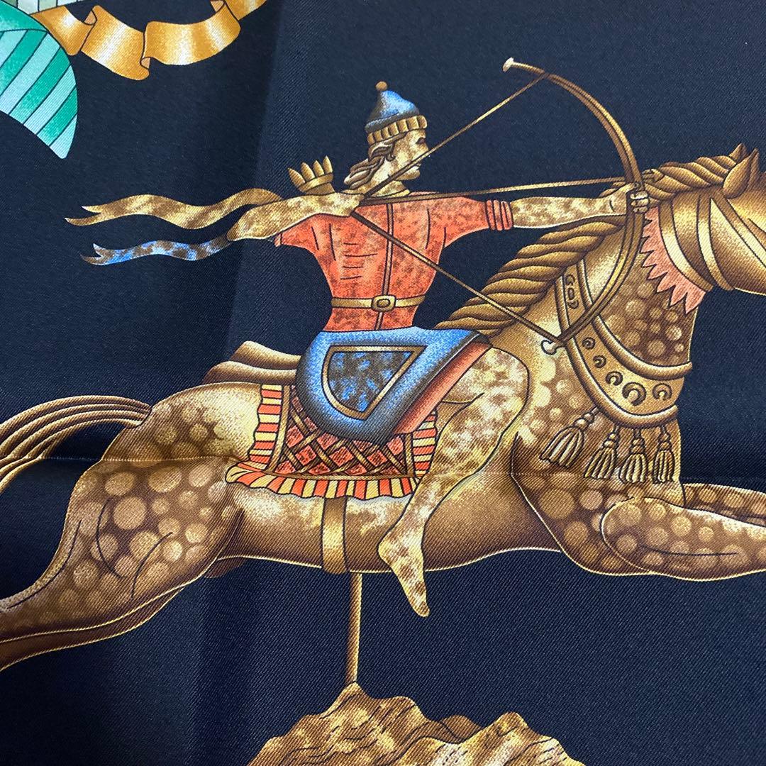 未使用　エルメス　HERMES スカーフ　黒