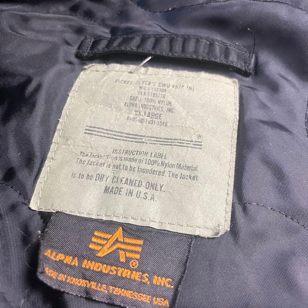 ALPHA 90s USA製 CWU45 フライトジャケット XXL