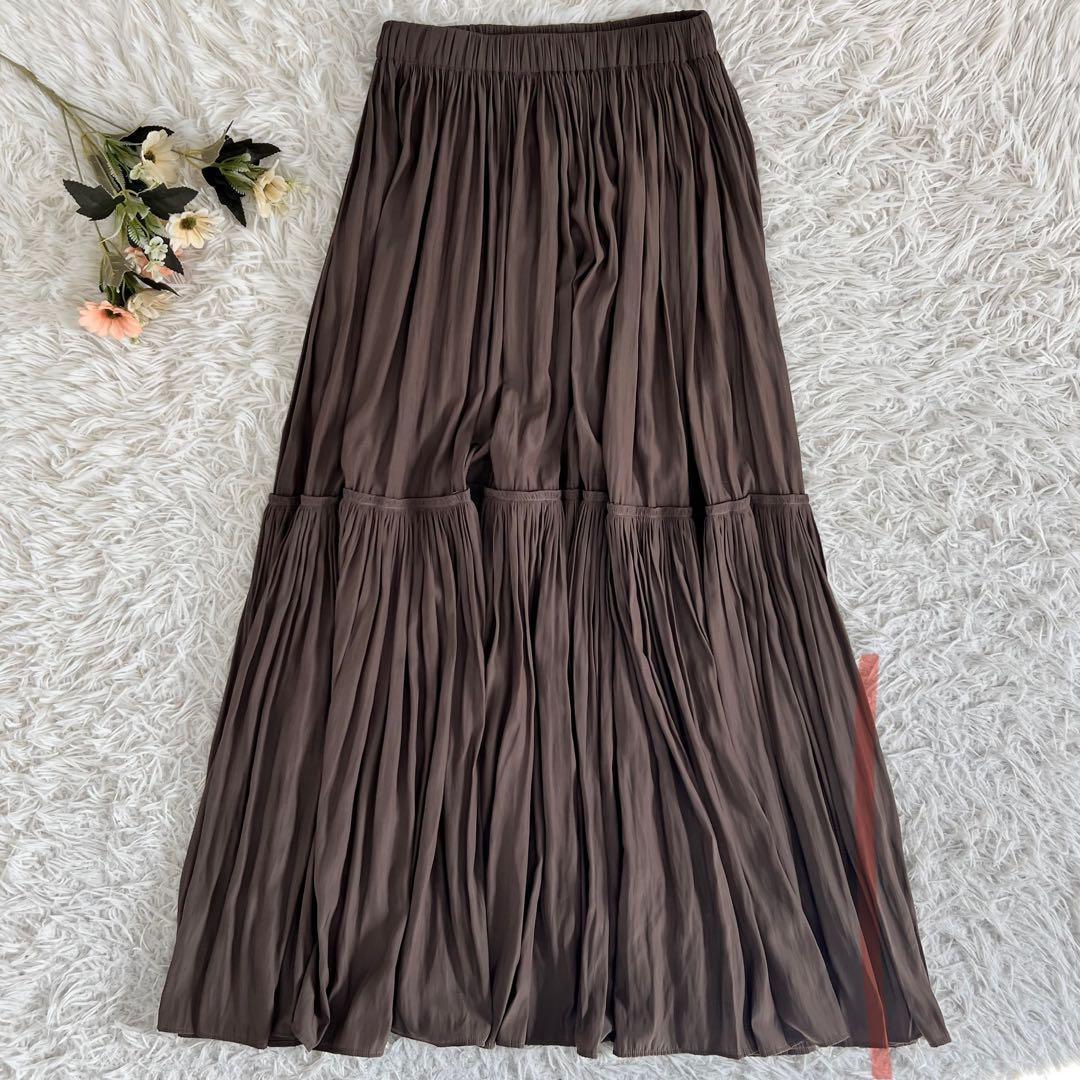 ドゥーズィエムクラス Gather Maxi ギャザー フレア ロング スカート