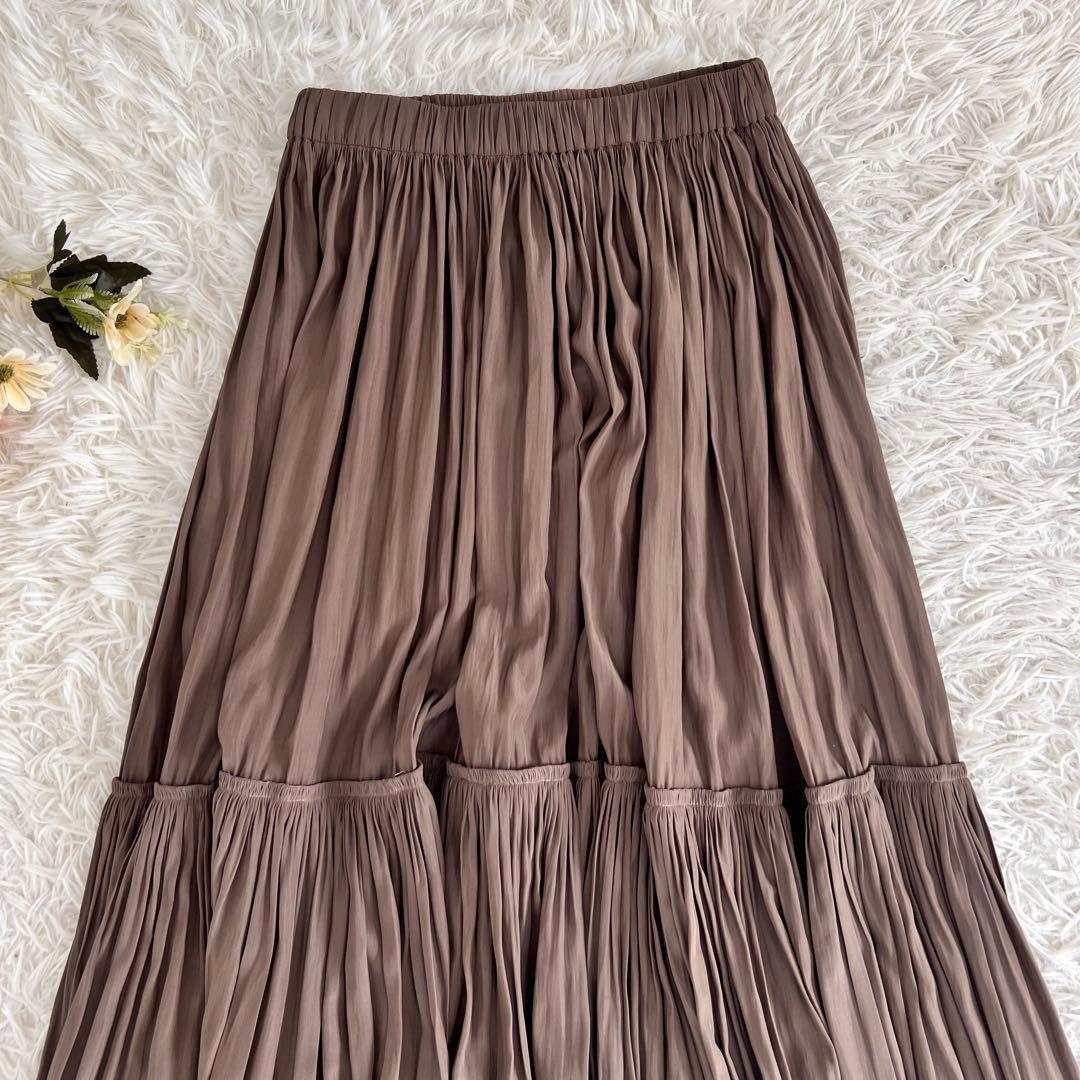 ドゥーズィエムクラス Gather Maxi ギャザー フレア ロング スカート