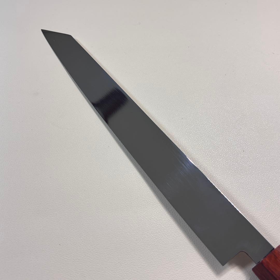 270mm 切付柳刃包丁 鏡面 黒檀紫檀八角柄 刺身包丁 全鋼ྈ